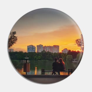 Couple meets the sunset together Pin