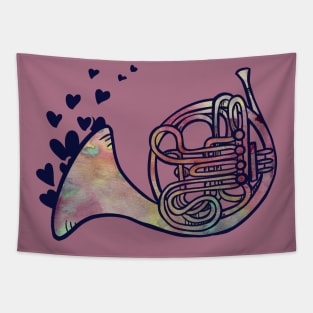 French Horn Love Tapestry