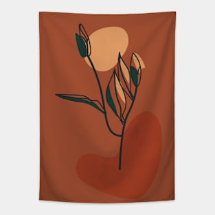 Boho Terracotta Tulip Flower Tapestry