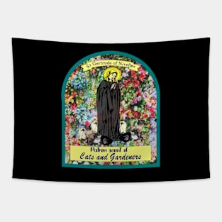 St. Gertrude of Nivelles Patron Saint of Cats Lovers Tapestry