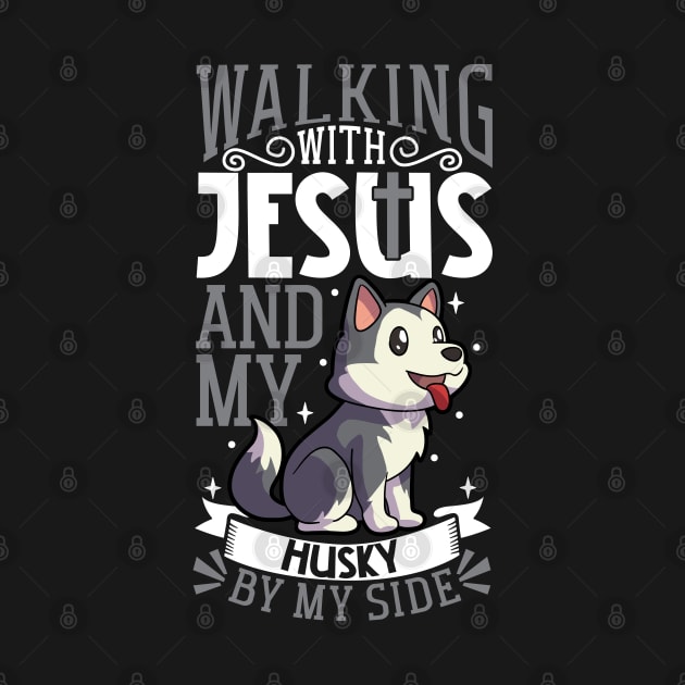 Jesus and dog - Siberian Husky by Modern Medieval Design