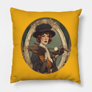 Lady golfer smiling sweetly Pillow