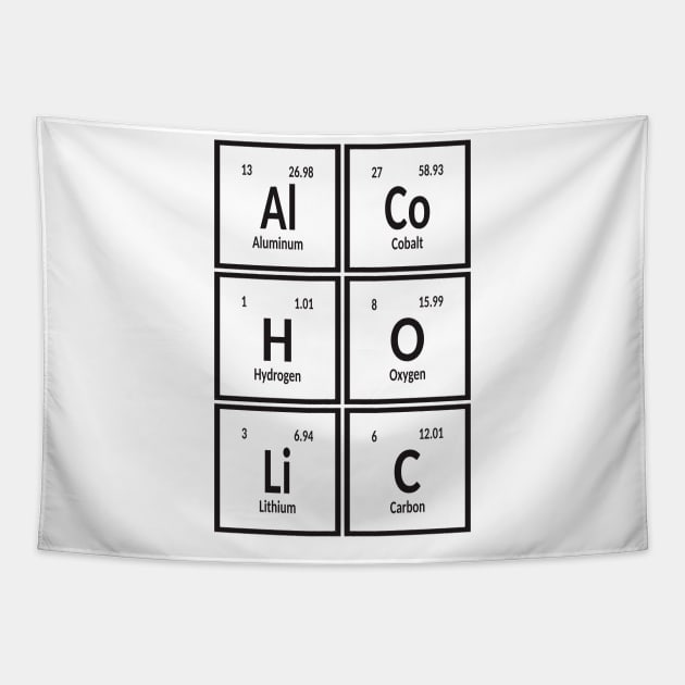 Alcoholic | Periodic Table of Elements Tapestry by Maozva-DSGN