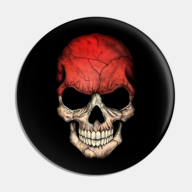 Indonesian Flag Skull Pin by jeffbartels