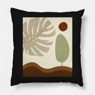 Minimal Modern  Abstract Shapes Abstarct Leaves Warm Tones  Design Pillow