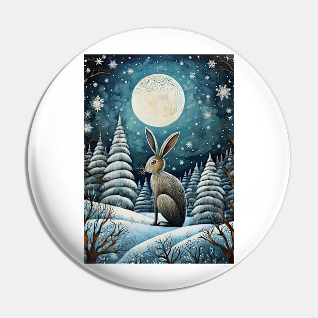 Moonlit Reverie: The Hare's Serenity Pin by thewandswant