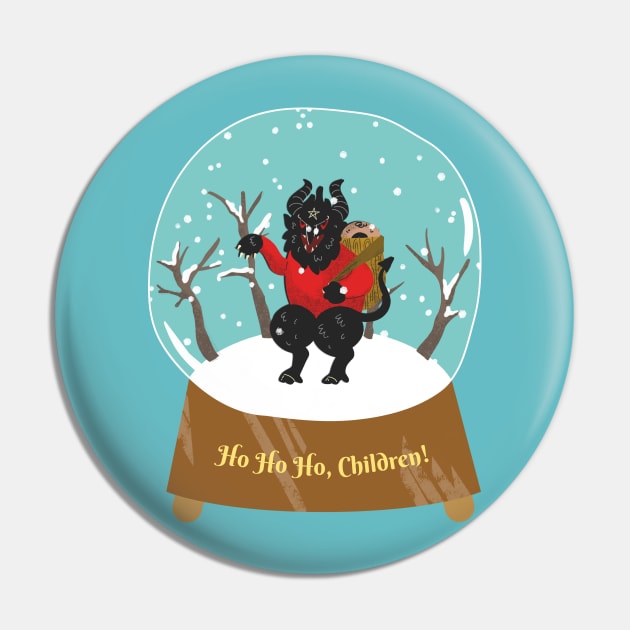 Ho Ho Ho Children Krampus is coming Christmas Fun Pin by Witchy Ways