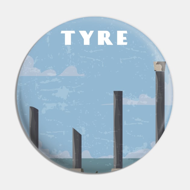 Tyre, Lebanon.Retro travel poster Pin by GreekTavern