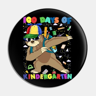 100th Day of kindergarten dabbing Sloth Design 100 Days School Sloth Lover Pin