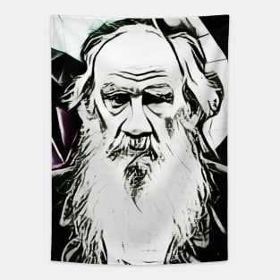 Leo Tolstoy Black and White Portrait | Leo Tolstoy Artwork 5 Tapestry