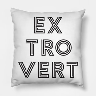 Extrovert - Black Print Pillow