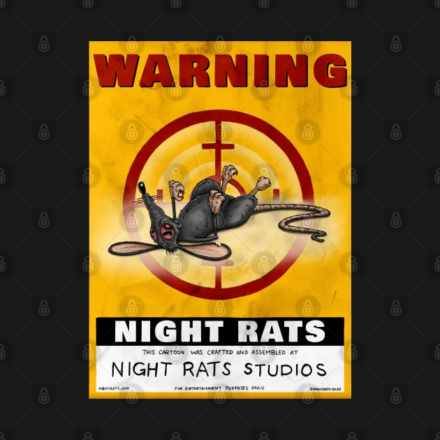 NIGHT RATS STUDOS WARNING POSTER YELLOW by NIGHT RATS STUDIOS