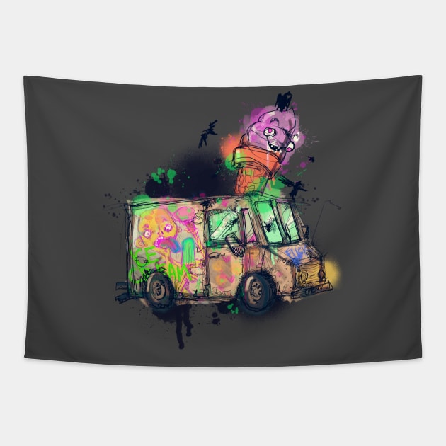 Ice Cream Truck Tapestry by LVBart