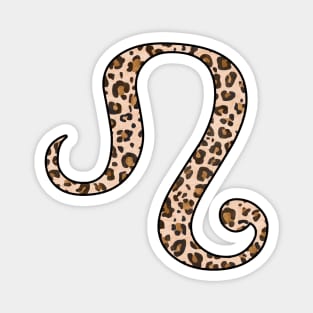 Leo Zodiac Horoscope Symbol in Leopard Print Magnet