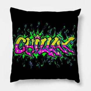 Spray can Graffiti Chill Chillax by LowEndGraphics Pillow