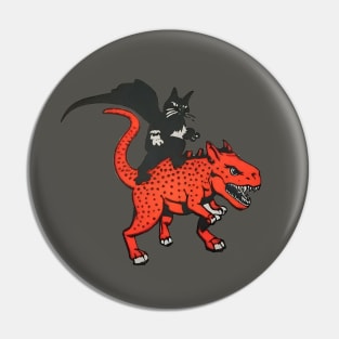 Godzilla and Cat Pin