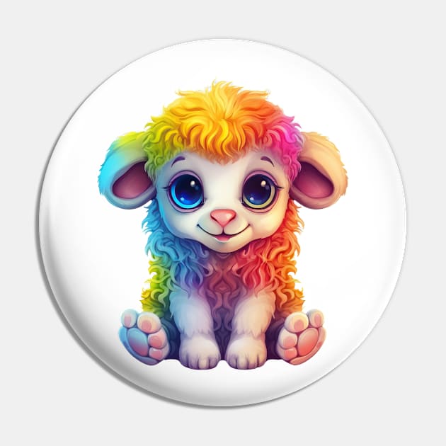 Rainbow Baby Sheep Pin by Chromatic Fusion Studio