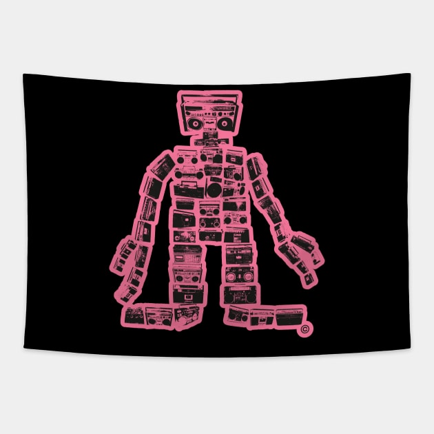 „Boombastic Giant“.  Gigantic Hip Hop Robot. Boombox Monster. Tapestry by Boogosh