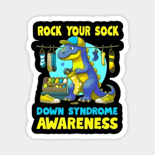 Dinosaurus ( Dino) Down Syndrome Awareness Rock Your Sock Magnet