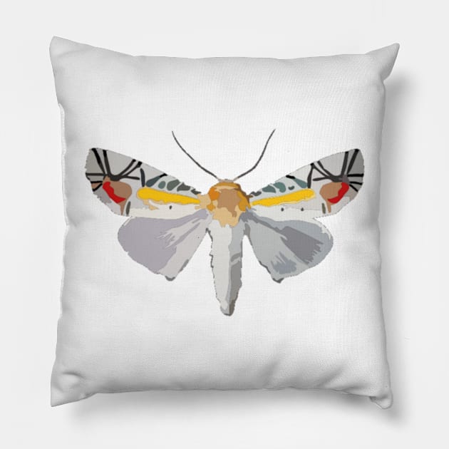 Picasso Moth Digital Painting Pillow by gktb