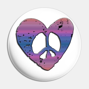 Peace Heart Purple Pin