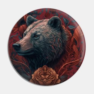 Cute Floral Bear Pin