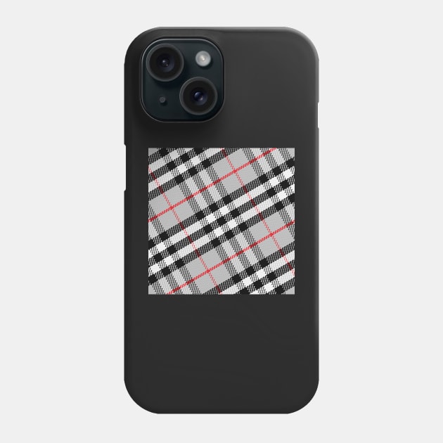 Scottish tartan black, white, red and grey Phone Case by kavalenkava