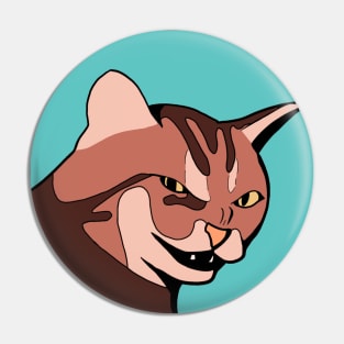 Funny Animal Graphic Design - Scheming Cat Pin
