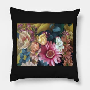 Flowers - big print - original work - oil on canvas by Avril Thomas Pillow