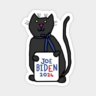 Cute Cat with Joe Biden 2024 Sign Magnet