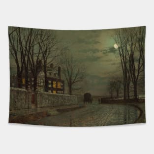 The Turn of the Road by John Atkinson Grimshaw Tapestry