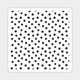 Black Circles Spots on White Background Monochrome Pattern Magnet