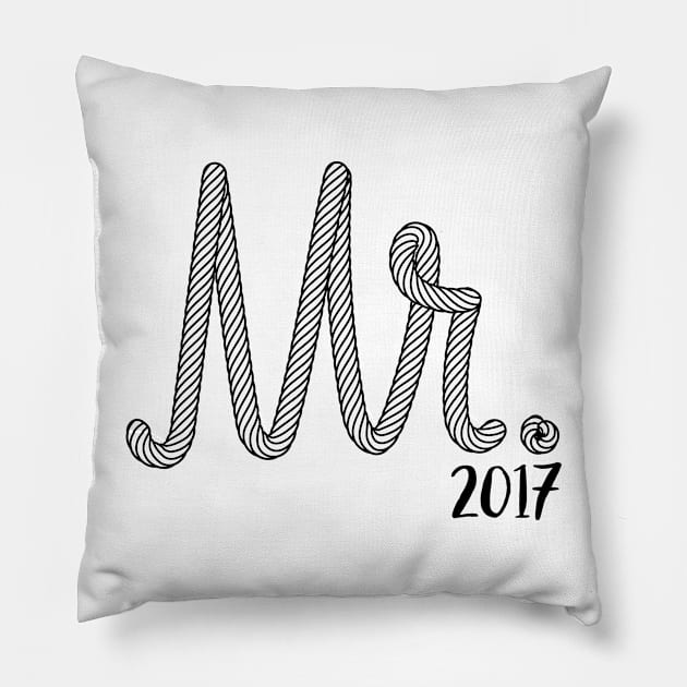 Mr. Groom 2017 in Rope Wedding Gift Pillow by Suniquin