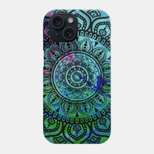 Fluid Art Design - Flip Cup Technique - Bright Colors Mandala Phone Case