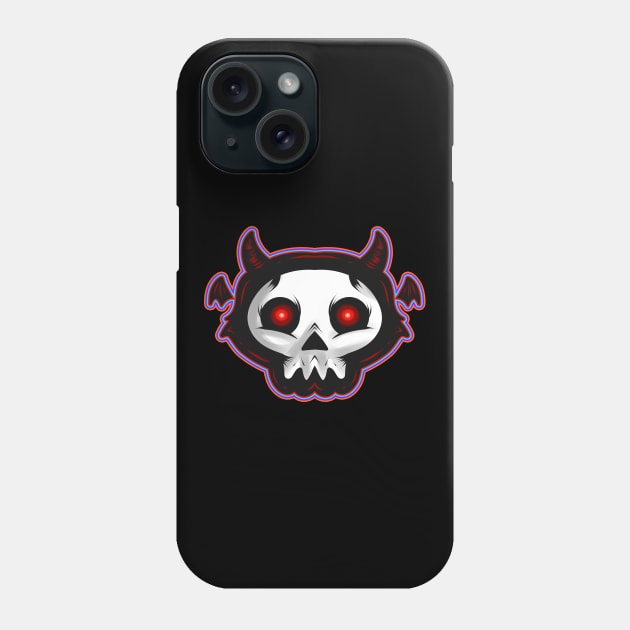 Cute Kawaii Flying Monster Skull Paint Face Wings Halloween Phone Case by SinBle