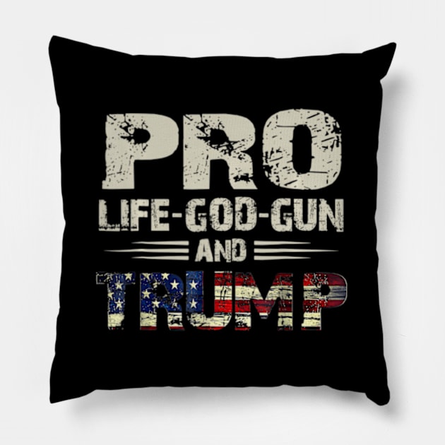 Pro Life God Gun Trump Usa Pillow by lam-san-dan