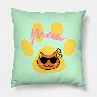 Cool sunglasses cat Pillow