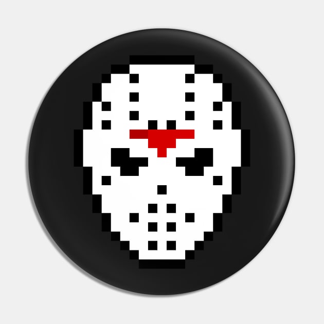 Pixeled JV Hockey Mask Pin by skullsntikis