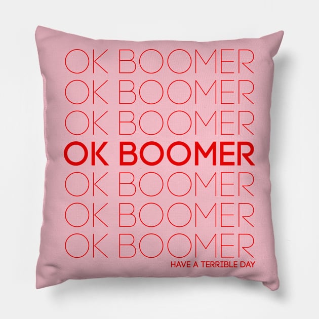 Ok-boomer-trending T-Shirt Pillow by mo designs 95