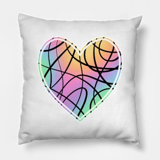 Artsy Rainbow Heart Pillow