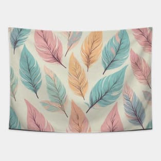 Leaves pastel seamless pattern Tapestry