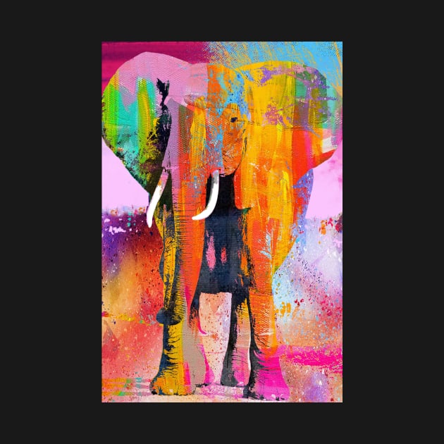 Jumbo African Elephant Colorful Pop Art by Pop Factory