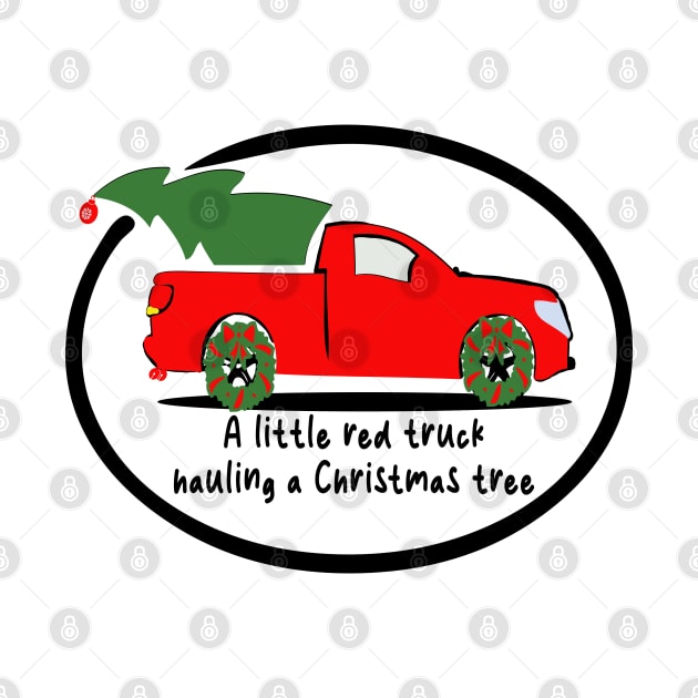 A little Red truck hauling a Christmas tree by Atomic Chile 