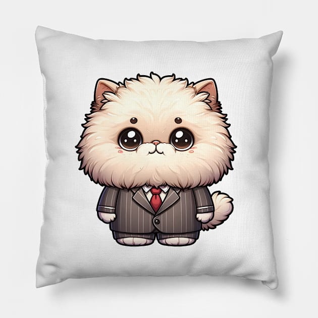 Mr. Fluffins Goes To Washington Pillow by Luxinda