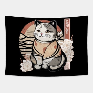 Edo Cat floral Tapestry