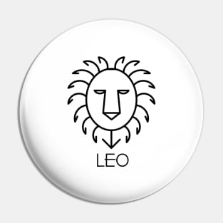 Leo Doodle Line Art Pin