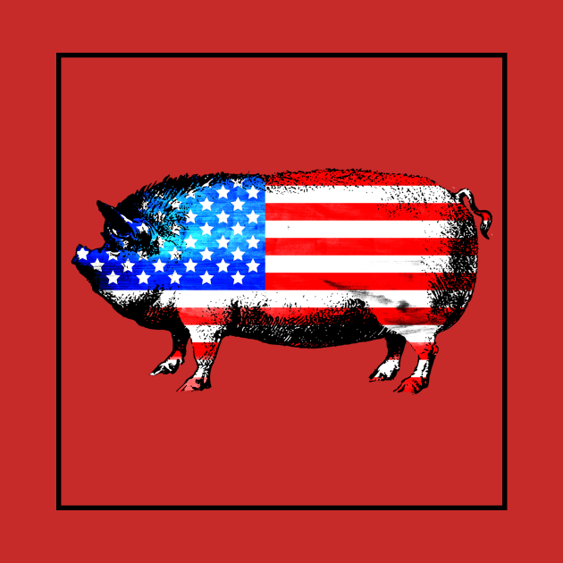 Funny American Piggy Flag by Jakavonis