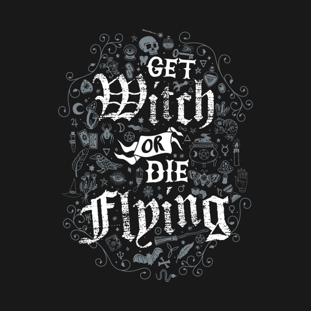 Get Witch or Die Flying - Witchcore Goth - Vintage Distressed Occult Witch by Nemons