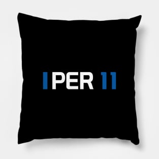 PER 11 Design - White Text Pillow