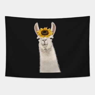 Cute Sunflower Llama Tapestry